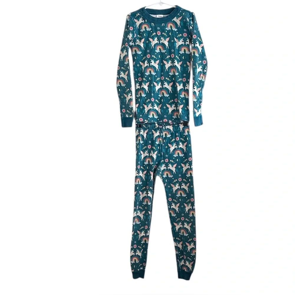 Hanna Andersson Long John Pajama Set Magical Unicorn Kids Girls 8 - Picture 1 of 7